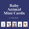 Set of 5 Baby Animal Mini Cards