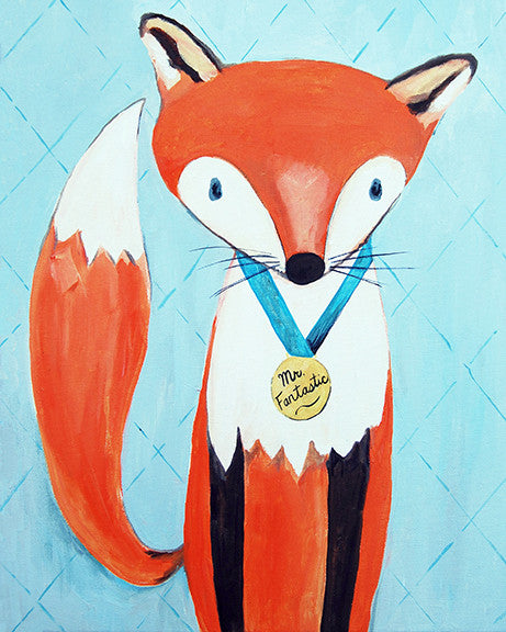 Fox art prints for baby nursery 