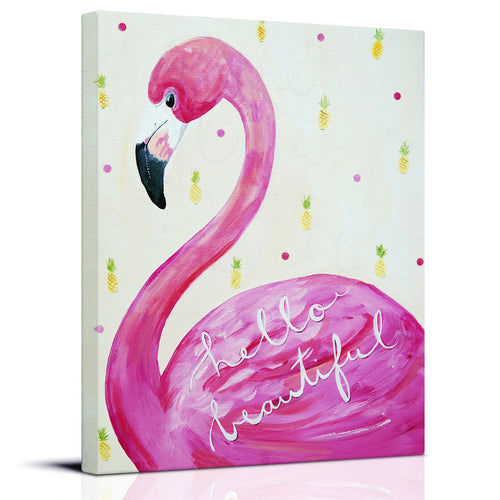 Flamingo art Hello Beautiful by Cici Art Factory