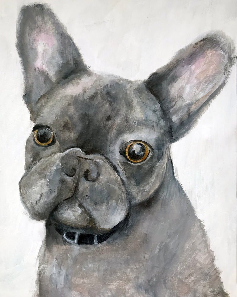 Modern Dog Portrait - Pet Art for your home by Vancouver artist Liz Clay. Original hand-painted custom dog painting. 