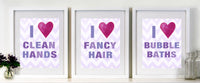 Kids Bathroom Wall Decor by Cici Art Factory - girls bathroom art