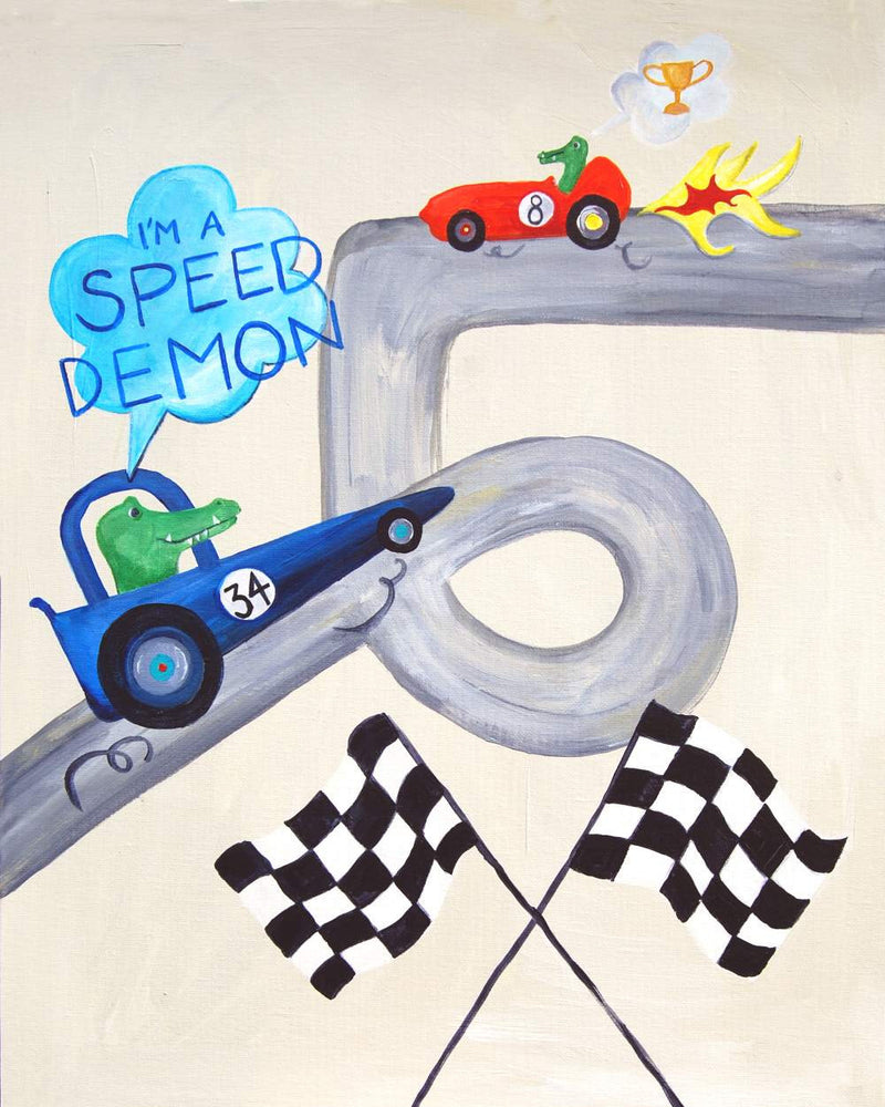 I'm a speed demon - Baby Nursery Quote Art - Bunny Wall Decor for Baby