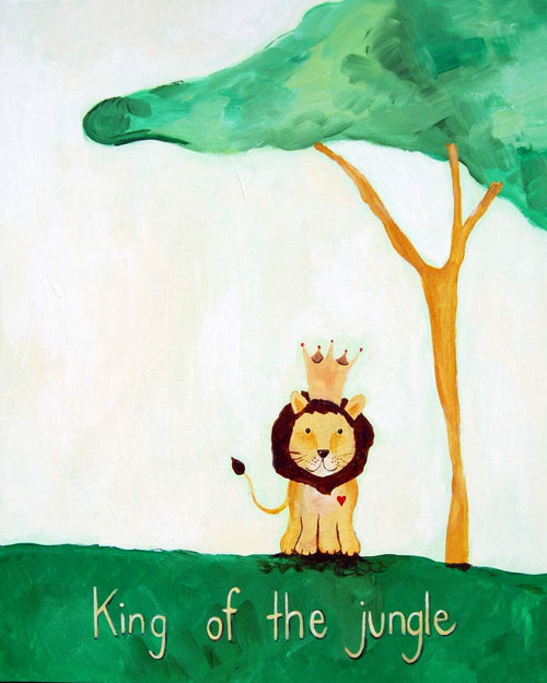 King of the Jungle - Baby Nursery Quote Art - Bunny Wall Decor for Baby