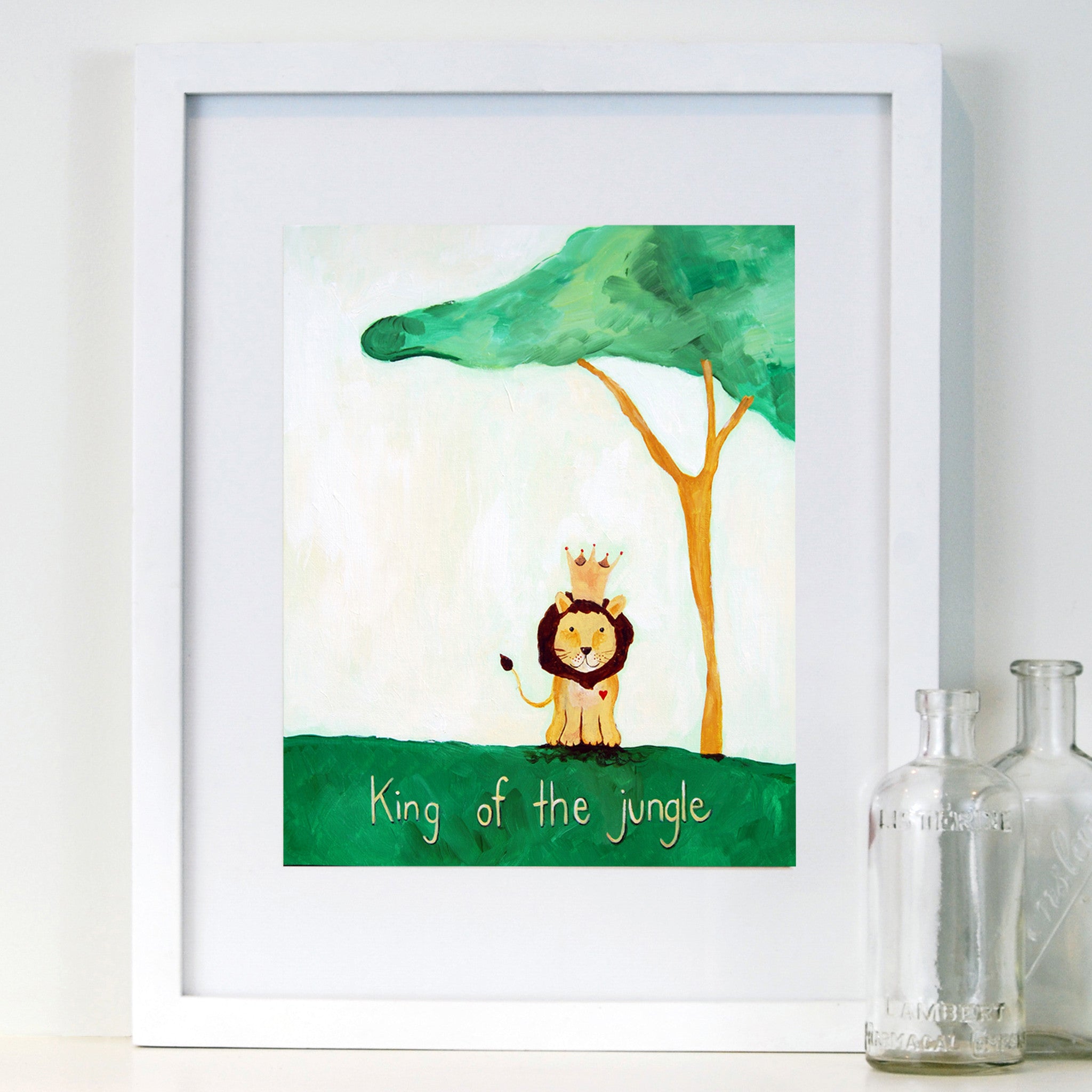 Green - Baby Nursery Wall Quote Art - Lion Art Print for Baby Nursery by Cici Art Factory