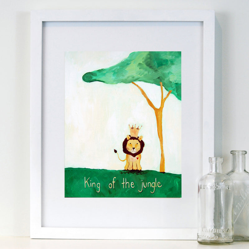 Green - Baby Nursery Wall Quote Art - Lion Art Print for Baby Nursery by Cici Art Factory