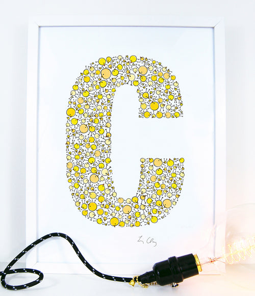 alphabet art for nursery - letter art for kids - letter C