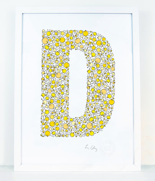 alphabet art for nursery - letter art for kids - letter D