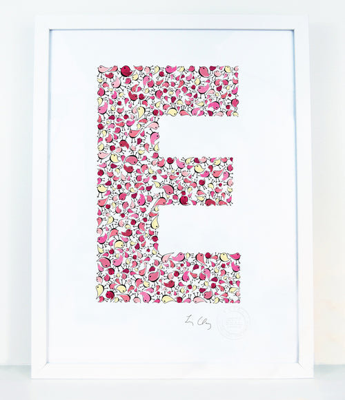 alphabet art for nursery - letter art for kids - letter E