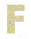 alphabet art for nursery - letter art for kids - yellow chicks letter F