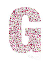 alphabet art for nursery - letter art for kids - pink birds letter G