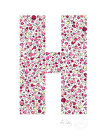 alphabet art for nursery - letter art for kids - pink birds letter H