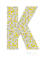 name prints for nursery - letter art for kids - letter K