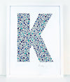 alphabet art for nursery - letter art for kids - letter K