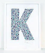 alphabet art for nursery - letter art for kids - letter K