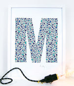 alphabet art for nursery - letter art for kids - letter M