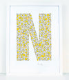 alphabet art for nursery - letter art for kids - letter N
