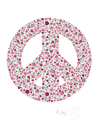 alphabet art for nursery - letter art for kids - pink birds letter peace