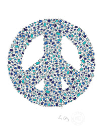 alphabet art for nursery - letter art for kids - blue penguin letter peace