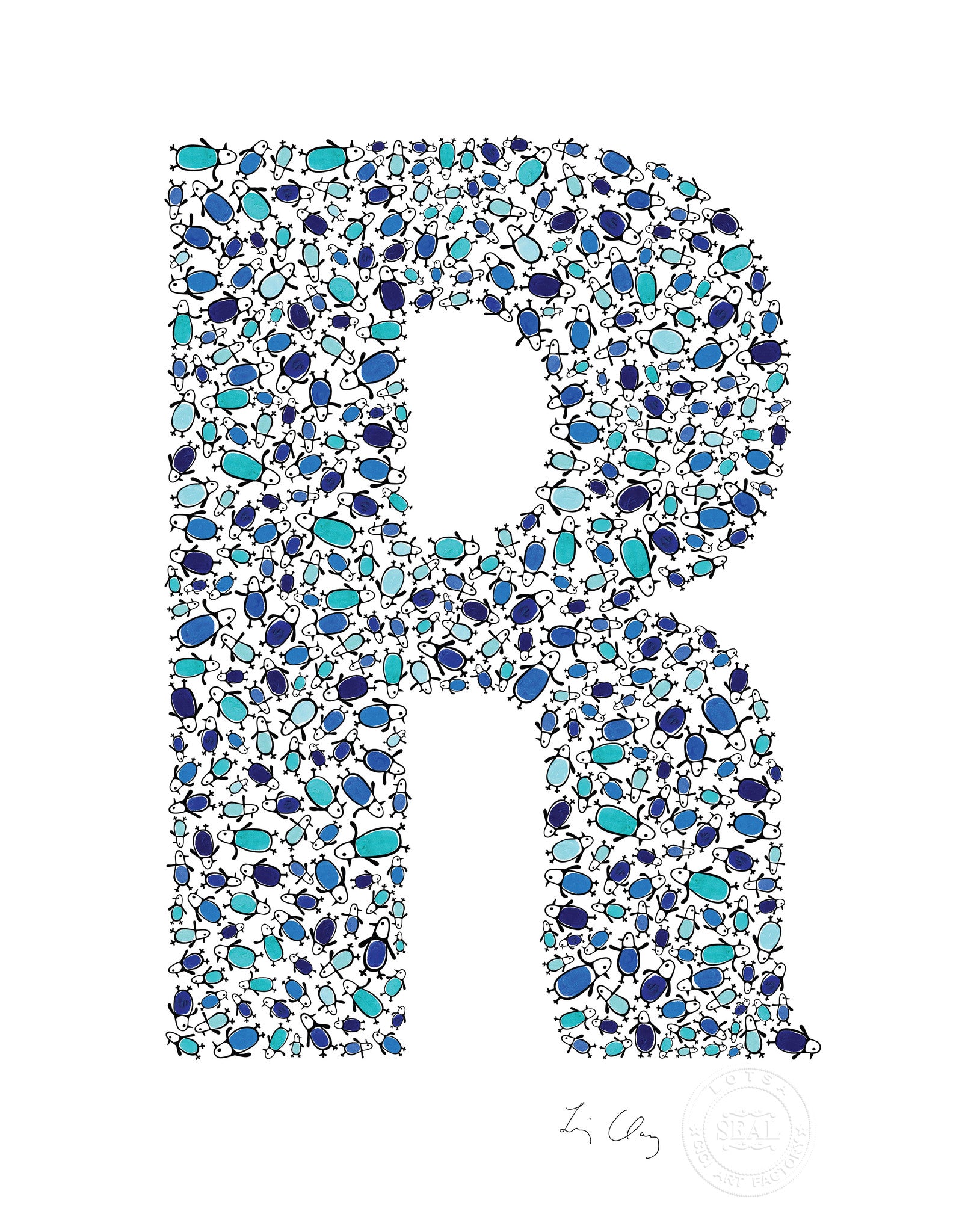 Blue Letter R