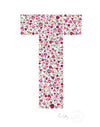 alphabet art for nursery - letter art for kids - pink birds letter T