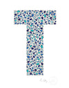 alphabet art for nursery - letter art for kids - blue penguin letter T