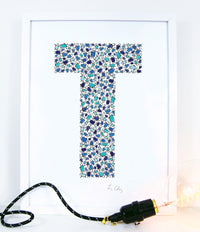 alphabet art for nursery - letter art for kids - letter T