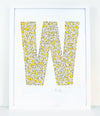 alphabet art for nursery - letter art for kids - letter W