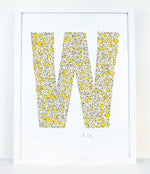 alphabet art for nursery - letter art for kids - letter W