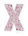 alphabet art for nursery - letter art for kids - pink birds letter X