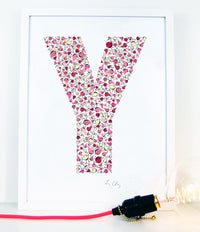 alphabet art for nursery - letter art for kids - letter Y