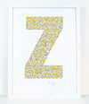 alphabet art for nursery - letter art for kids - letter Z