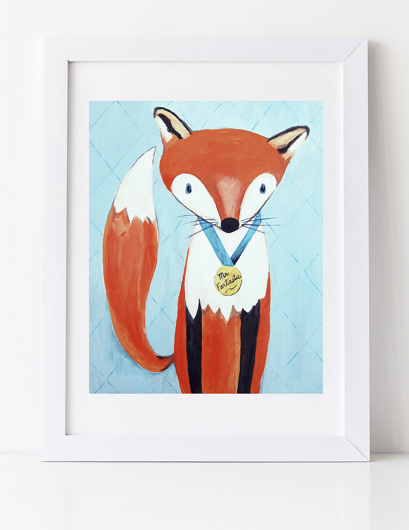 Fox art prints for baby nursery 