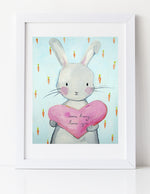 Bunny Nursery art print by Cici Art Factory - Some Bunny Loves You