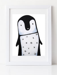 Black and white nursery art by Cici Art Factory - xoxo Penguin art print
