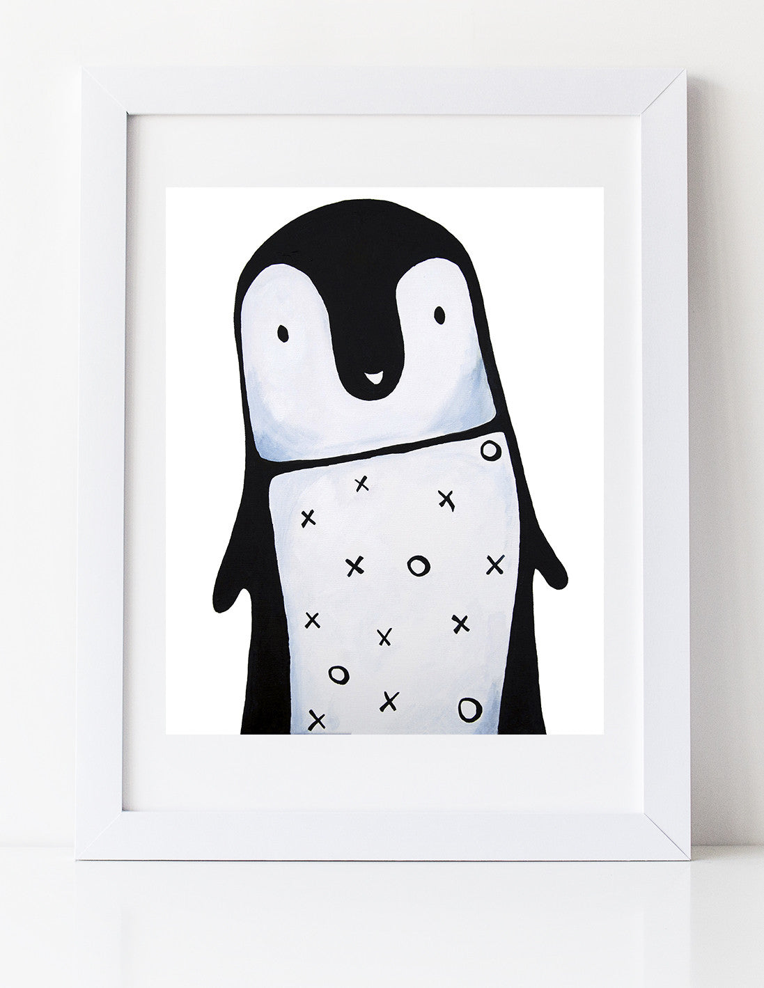 Black and white nursery art by Cici Art Factory - xoxo Penguin art print