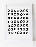 XOXO Black and white nursery art print by Cici Art Factory