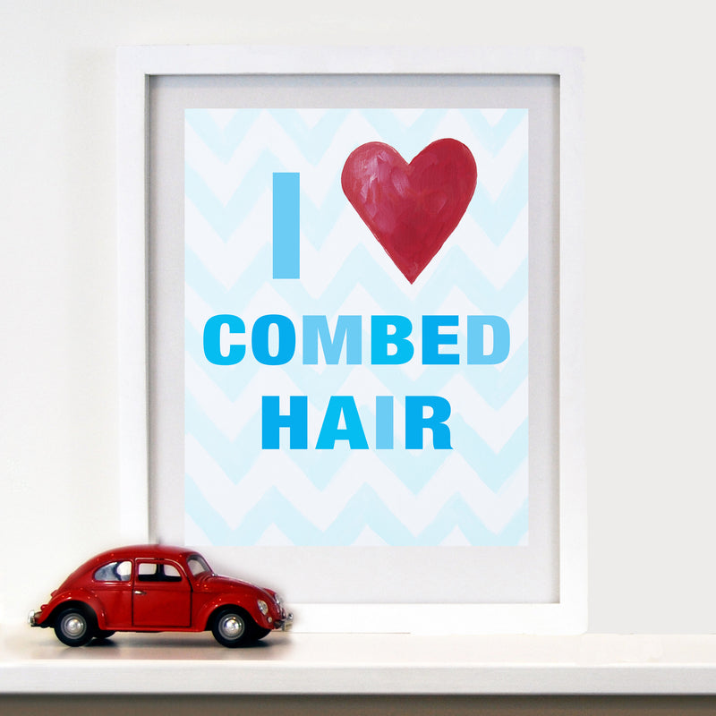  Kids Bathroom Decor by Cici Art Factory - I heart Combed Hair