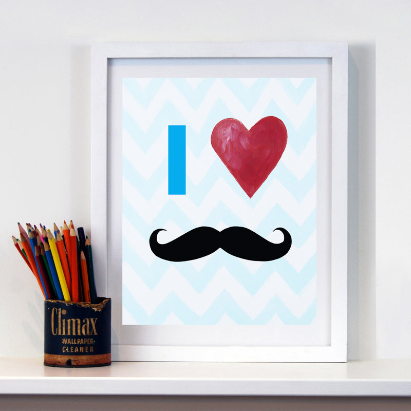 Mustache Decor by Cici Art Factory - Mustache art print for boys