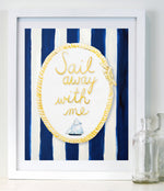 NAUTICAL BABY'S ROOM DECOR - Sail Away with me by Cici Art Factory
