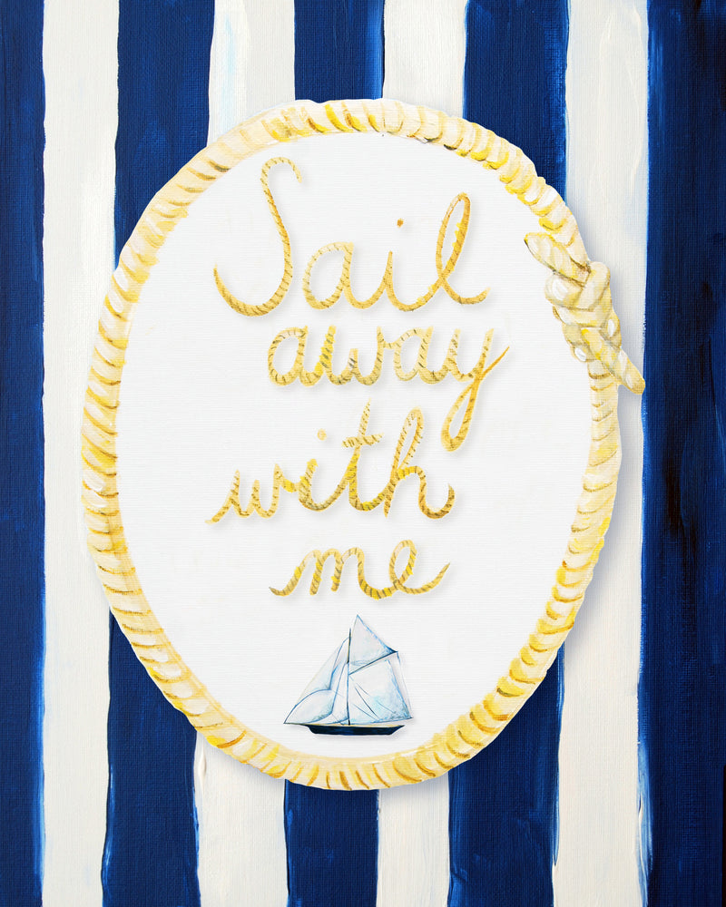 SAIL AWAY WITH ME - Ocean Themed art for baby nursery