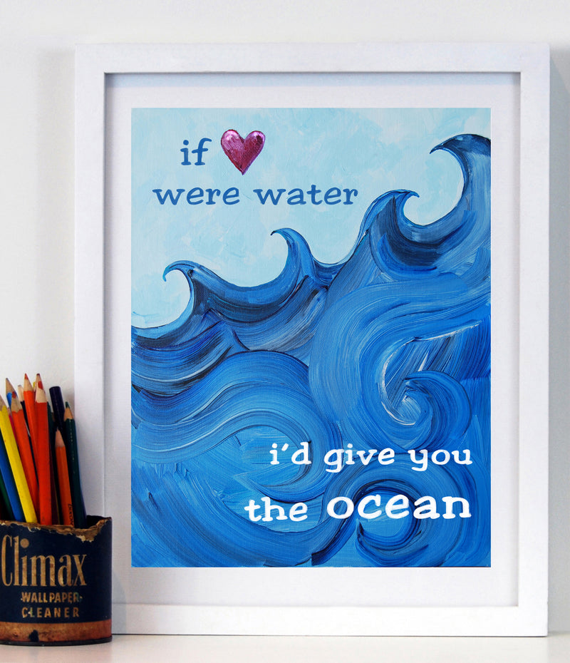 I'd give you the ocean - Baby Nursery Art