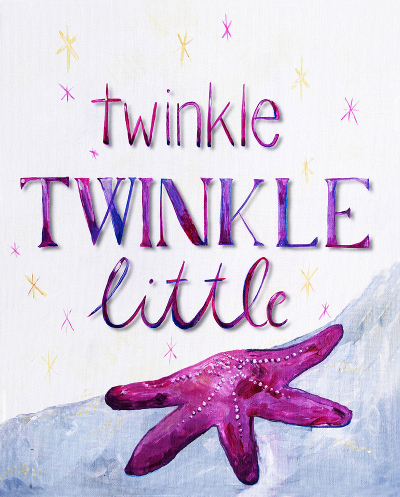 Twinkle Twinkle Little Star - Lilac - Art for Baby Nursery 