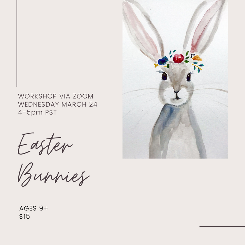 Easter Bunny Workshop!  AGES 9+ WED. March 24th | Cici Art Factory