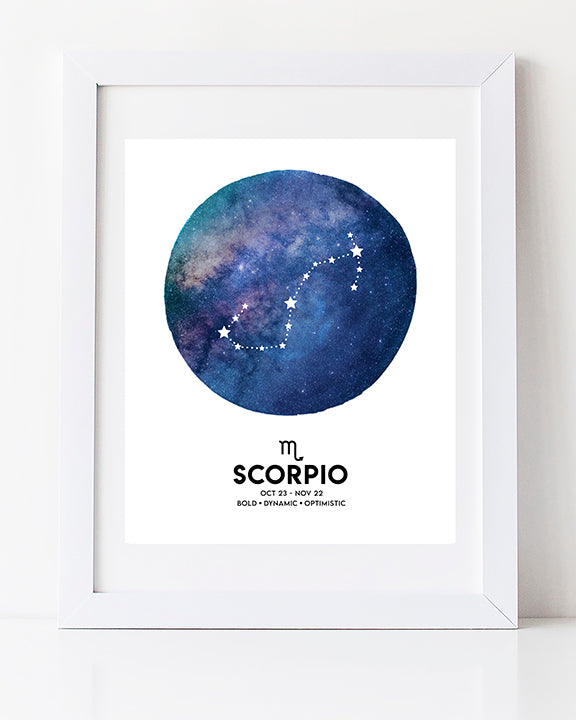 Star Sign Art Print - Scorpio Zodiac Print by Liz Clay of
