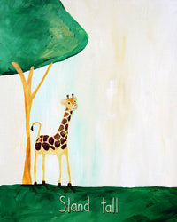Stand Tall - Baby Nursery Quote Art - Bunny Wall Decor for Baby