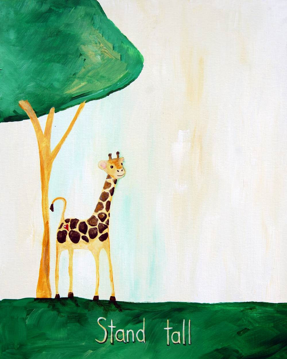 Stand Tall - Baby Nursery Quote Art - Bunny Wall Decor for Baby