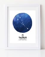 Modern Watercolour Taurus Star Sign art print by Vancouver artist Liz Clay of Cici Art  Factory