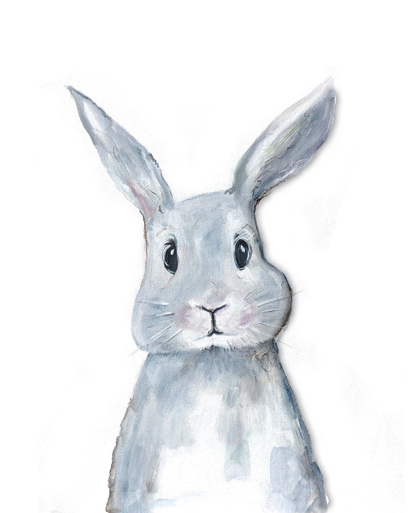 Cute Grey Bunny Nursery Decor Art Print