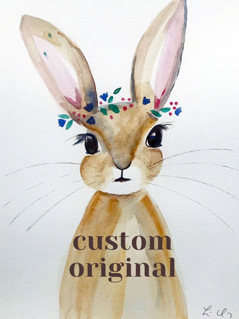Custom Watercolour Original Bunny