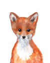 Baby fox woodland nursery decor art print 